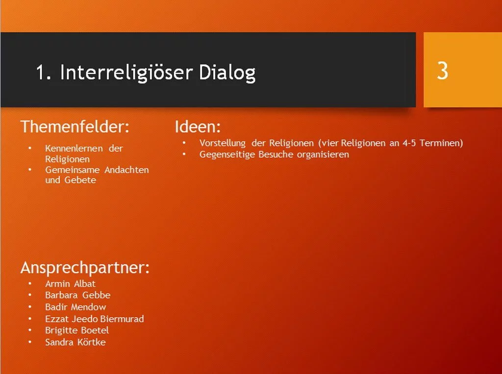 Gemeinsam Integration gestalten - Interreligiöser Dialog