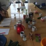 Kochgruppe mit Aprilwetter