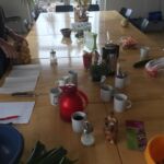 Kochgruppe mit Aprilwetter