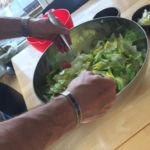 Kochgruppe mit Aprilwetter