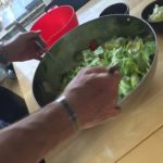 Kochgruppe mit Aprilwetter